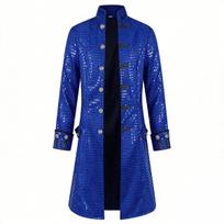 Adult Men Charm Distinguished Allure Sequined Coat Windbreaker Men Long Sleeve Jacket Halloween Cosplay Clothes M