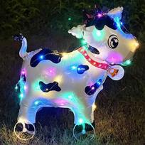 Su lengvai vaikščiojančiu balionu su ratukais 3D balionas gyvūnas Animacinis gyvūnas Balionas Vaikų vakarėlis Bell Cow