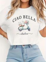 Ciao Bella Scooter Floral Italia T-shirt XL