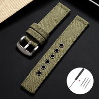 20mm 22mm 24mm Woven Canvas Watch Strap Nylon Watch Band for Omega for Seiko Military Sport Men's Bracelet Steel Hole Wristband 20mm