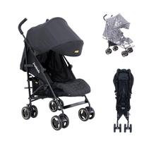 Jovikids Stroller, Small Foldable Buggy with Reclining Function, Foldable Travel Buggy up to 22kg Incl. Sun Canopy, Rain Cover and Cup Holder (Black) 51 x 81 x 104.5 cm juoda