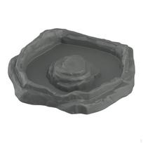 Reptile Bathing Dish Pool Feeding Feeder Decor Terrarium Bowl for Tortoises Pet gray M gray