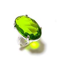 Peridoto brangakmenis 925 prabos sidabras dovana papuošalas žiedas dydis 9 yellow