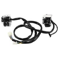 2 x Motorcycle 25mm 1  Handlebar Control Switch   Wiring Harness Silver sidabras