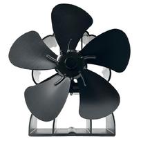 Medinio katilo ventiliatorius, veikiantis nuo karščio, su 5 mentėmis ir temperatūros matuokliu. Elektros nereikia oro cirkuliacijai. Namų šildymas. 1 gray
