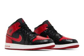 Air Jordan 1 Mid SS GS Black + Red = Bred DM9650-001 36.5