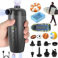 20PSI Electric Air Pump with 7 Nozzle Attachments for Quick Inflation of Boats and Pool Toys and Air Mattresses