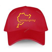 Nurburgringo beisbolo kepurės Unisex Šaunios Nurburgringo driftingo trasos kepurės Unisex Reguliuojamos kepurės Adjustable&>8Y red