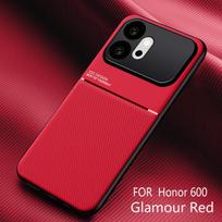 Case For Honor 600 Pro Magnetic Leather Texture Phone Cases For Honor 600 Pro Soft Silicone Shockproof Protective Cover For Honor 600 raudona