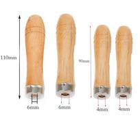 4pcs Wooden Handle for File Tools with Secure Metal Collar Fit Standard Tang