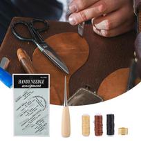 DIY Handwork Craft Leather Hand Sewing Tools Needle Thread Thimble Awl Kit