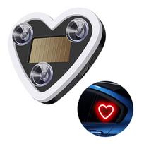 Car Led Window Decoration Heart Neon Light Suction Cup Fixed Luminous Heart Solar Ambient Neon Light Car Lights Accessories 1Pc raudona