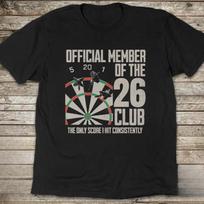 Men's Darts Club 26 Retro T-Shirt Showcasing a Dartboard Emblem And a 26 Design T Shirt Cotton Tee Summer Women Oversize Top 4XL gray