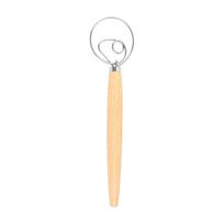 Large Hand Danish Dough Whisk Bread Mixer Stainless Steel Cake Pastry Dough Mixer Stick Egg Beater Kitchen Baking Blender Tools 24cm white