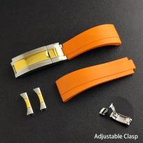 20mm Watch Strap With Curved Watch Strap Ends Adjustable Rubber Watch Strap Fits 20mm Width VK63 Case Wristwatches Parts For man 20mm gray