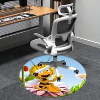 Bitė, Gėlė Kėdės kilimėlis Apvalus kilimas Biuro kilimas, Skalbiamas mašinoje, Neslystantis, Tinka svetainėms, Miegamiesiems 80cm gray