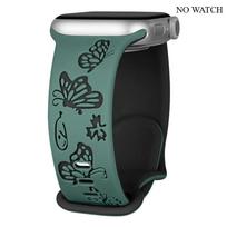 Silicone Strap For Apple Watch Series 11 10 9 8 7 6 5 4 3 For Iwatch Ultra 3/2 49mm 46mm 42mm 45-44-42-41-40-38mm Butterfly Woma 38 40 41 S11(10)-42 gray
