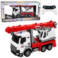 LEAN Toys Nuotoliniu būdu valdomas kranas sunkvežimis, kilnojamas besisukantis kranas 1:14