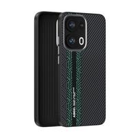 For Oppo Reno 13 Pro Case Magsafe Slim Rigid Alloy Lens Magnetic Wireless Charger Carbon Fiber Case Cover Shockproof Anti-slip For Oppo Reno 13 Pro&Pc + tpu black