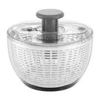Salad Spinner 3.6/6L Large Capacity Vegetable Washer with Foldable Lid Transparent Salad Dryer Bowl Non-Slip Base One-Hand Operation Vegetable Spinner Size#M gray