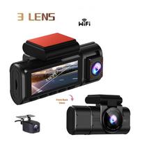 4K Dash Cam with Lenses, WiFi, Night Vision, 170° Fisheye, Smartphone Sync, Parking Monitor 3 Lens+Wifi