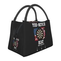 Dart Board Arrow Target Insulated Lunch Bag for School Bento Storage Food Boxes Portable Container Cooler Thermal Lunch Box Tote One Size black