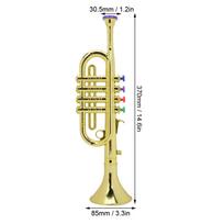 Vaikams trimitas Auksu dengtas plastikas Vaikams ikimokyklinis muzika Dovana Pučiamasis instrumentas Ikimokyklinis muzika auksas