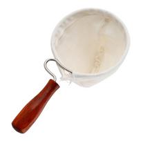 Flannel Cloth Coffee Filter Bag With Natural Wood Handle Washable Coffee Sock Strainer Tea Strainer For Home Brewing small