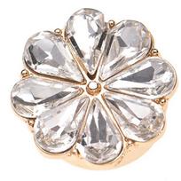 Woman Rhinestones Button Covers Flower Cufflink Button Flower Pattern Shirt Button Clips for Parties Wedding Daily 1