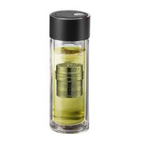 Insulated Glass Water Bottle with Tea Infuser Tea Bottle Multiple Uses Glass Tea Cup  Car Cup sidabras