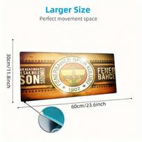 Fenerbahçe Sports Club Mouse Pad, Large Gaming Desk Mat, Non-slip XXL Mousepad for Laptop & Tablet, Mini PC Playmat with Stitched Edges 30cmx60cm(11.8x23.6inch) beige