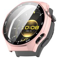 Pilnas apsauginis dėklas Huawei Watch GT 6 pro 46mm Ekrano apsauginis dėklas GT6 pro 46MM Dangtelis PC 2in1 Korpusas+grūdintas stiklas Plėvelė For GT 6 pro 46mm rožinė