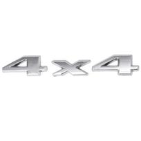 Automobilio emblema 3D 4x4 keturių varomųjų ratų stiliaus lipdukas Universalios automobilio išorės dekoracijos 4x4 RV vandeniui atsparūs lipdukai 1pc sidabras
