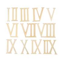 12vnt/rinkinys „Pasidaryk pats“ Namų puošmenos Rankdarbiai Laikrodžiai Laikrodžiai Priedai Romėniški skaitmenys Medinė medžio drožlė 7cm-Roman Numerals beige