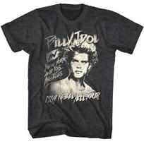 Billy Idol Rebel Yell Tour 1984 Men T Shirt Los Angeles New York Punk Rock L gray