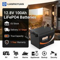 12.8V 100Ah LiFePO4 Ebike Battery German Stock, 4s1p Lithium Iron Phosphate Pack 100A BMS for RV Solar Marine 12.8v 100 Ah
