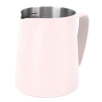 Milk Pitcher Pointed Mouth Frothing Coffee Frother Pot 310ml 304 Stainless Steel with Inner Scale Pink gray