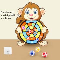 Dart Board Throw Ball Dartboard Target Sticky Ball.Cartoon Animal Target Game Panda Cow Two Piece For Children yellow