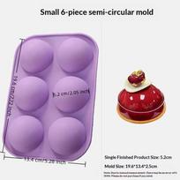Multiple Round Ball Shape Silicone Molds Cake Decorating Tools, Chocolate Mold, Ice Cube Mold, Making Jelly Mousse Dessert Mold 6 pink