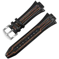 Originalios odos laikrodžio apyrankė Išgaubtas kraštas 27mmx15mm Seiko laikrodžiui Sportura serija SNL029P2-SNL021P1 SNL595P2 SNL017P1 27-15mm juoda