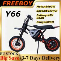 FREEBOY Y66 Elektrinis dviratis 3000W Variklis 48V 30Ah Baterija 10/12  Visureigio Stori Padangos 55KM/H Maksimalus Greitis Suaugusiųjų Visureigis Elektrinis Dviratis