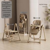 Multifunctional Foldable Baby High Chair & Rocker: Reclining, Rocking, and Dining Seat for Children black