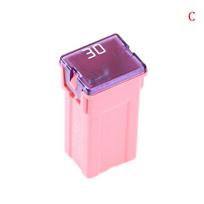 Mini kvadratinis saugiklis 32V 20A 25A 30A 40A 50A60A Automobilinis automobilio saugiklis su plastikine dėže 30A pink