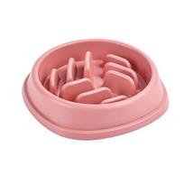 Pet Slow Feeder Bowl, Anti-slip Pet Food Bowl, Deep Slow Feeder Dish for Cats Dogs, Prevents Choking And Vomiting rožinė