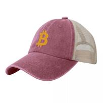 Bitcoin Logo  Plain and Simple Cowboy Mesh Baseball Cap Custom Cap Uv Protection Solar Hat Luxury Cap derby hat FeUnisex Unisexs brown