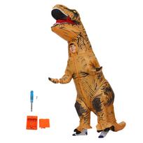 Dinozaurų kostiumas T Rex Pripučiamas dinozauras Pripučiamas kostiumas Helovino Cosplay vakarėliui Kalėdų Vaikams 120–140 cm Ruda brown