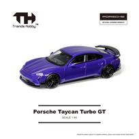 Pre Trends Hobby 1:64 Porsche Taycan Turbo Gt Porsche 911 Racing Alloy Car Miniature Exhibition Limited Diecasting Model Toy blue