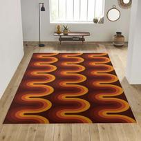 Rudos spalvos groovy retro 70-ųjų kilimas Rudas oranžinis geometrinis kilimas Groovy studentų bendrabučio dekoras Mandarinų spalvos viduramžių kilimas Retro namų dekoras 40X60CM gray
