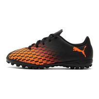 PUMA Rapido 3 Spirit 3 TT Jr Abrasion Resistant Low top Kids' Soccer Shoes Black Orange Kids' 106072-04 28