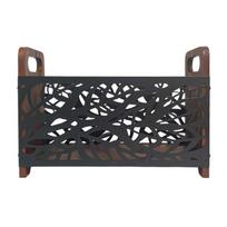 Floor Standing Wooden Organizer for Books Magazines and Newspapers Elegant Newspaper Basket Space Efficient Storage Rack
